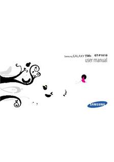 Samsung Galaxy Tab (Wifi) manual. Tablet Instructions.